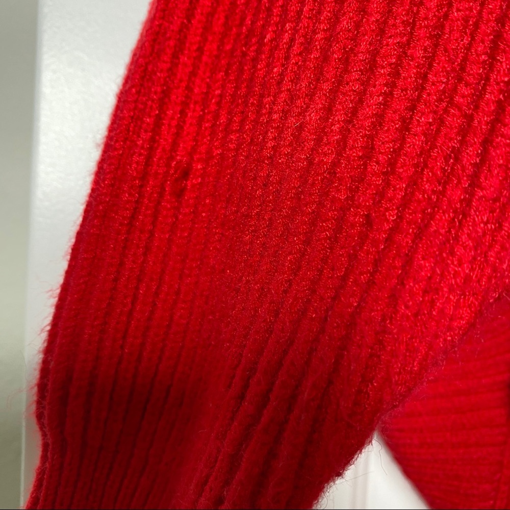 Lovers + Friends Red Ribbed Open Front Cardigan - Picture 10 of 12